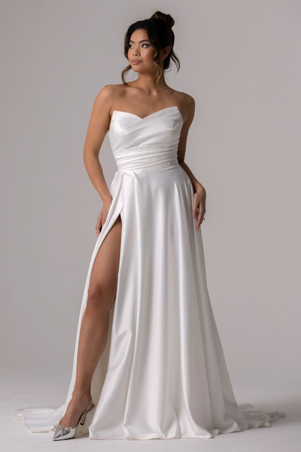 sachin and babi light blue dress White Mini Dress with Pearl Trim and Bow Back – Elegant Short Dress for  Engagements – Simply You by Jess