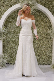 Clementine-Fit and Flare Wedding Dress Front look