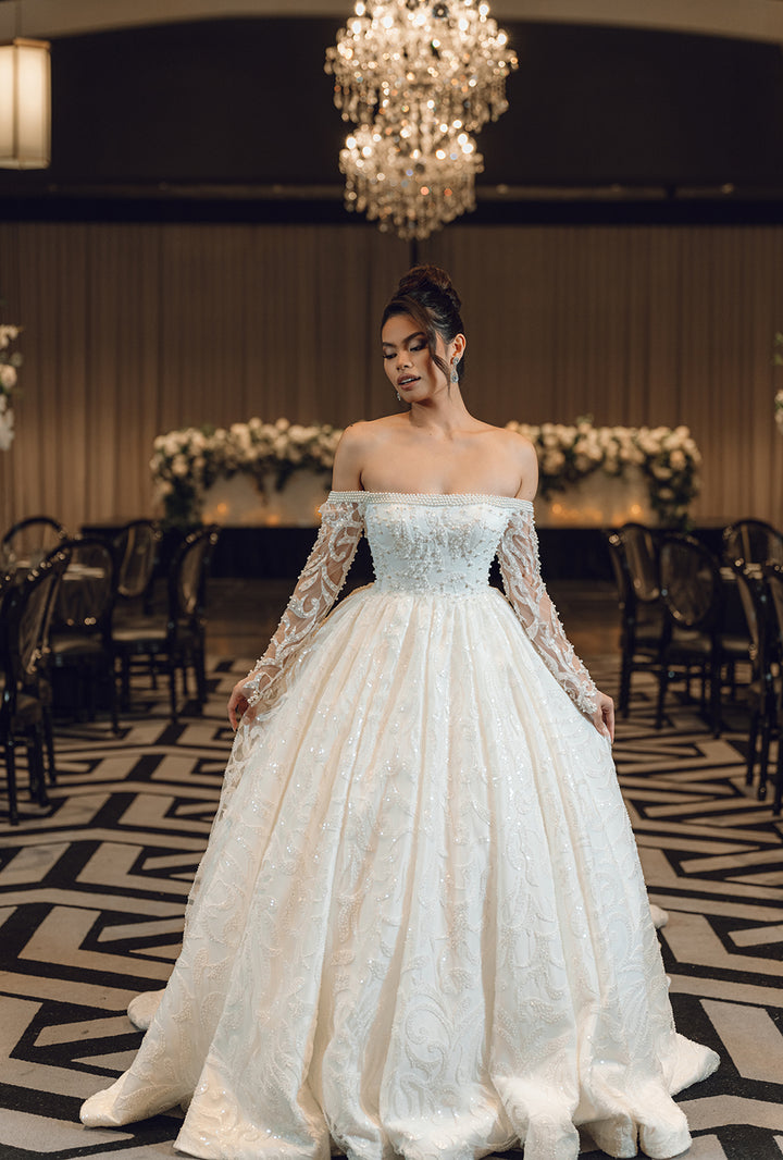 Gardenia-Ballgown Wedding Dress front look 