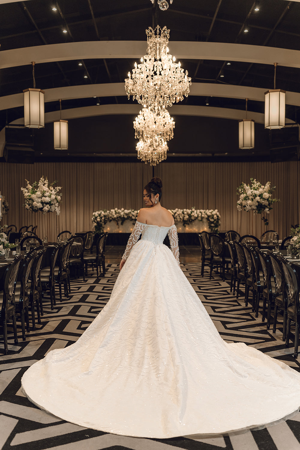 Gardenia-Ballgown Wedding Dress full back look 